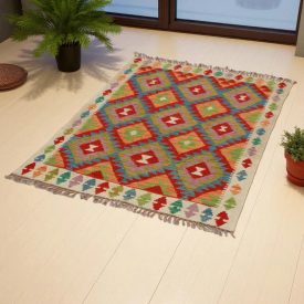 Ročno tkana preproga kilim Chobi 147x98 ročno tkani etnični kilim