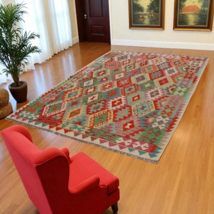 Preproga Kilim Chobi 253x179 ročno tkani afgan kilim iz volne