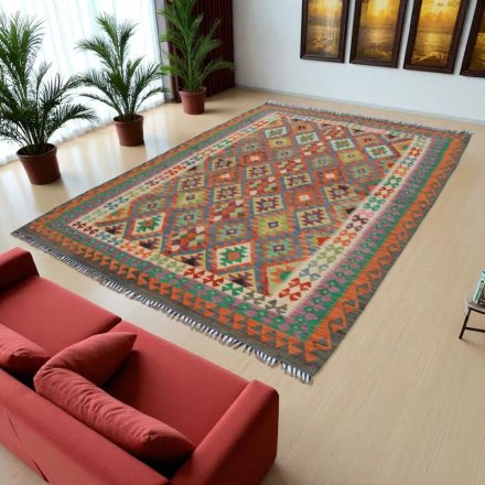 Preproga Kilim Chobi 203x294 ročno tkani afgan kilim