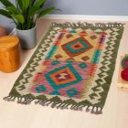 Preproga Kilim Chobi 80x57 ročno tkani afgan kilim iz volne