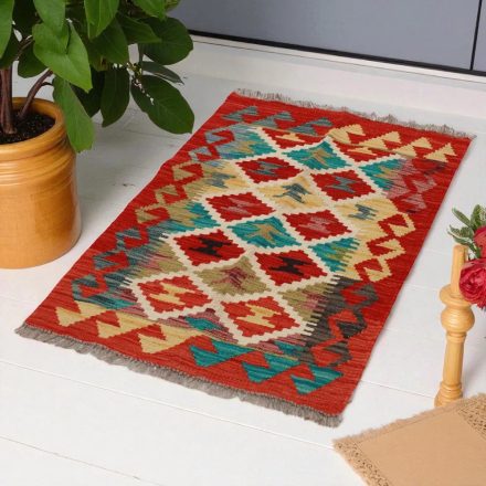 Kilim Chobi preproga 90x59 cm – ročno tkani kilim iz volne