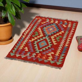 Preproga Kilim Chobi 98x67 ročno tkani afgan kilim