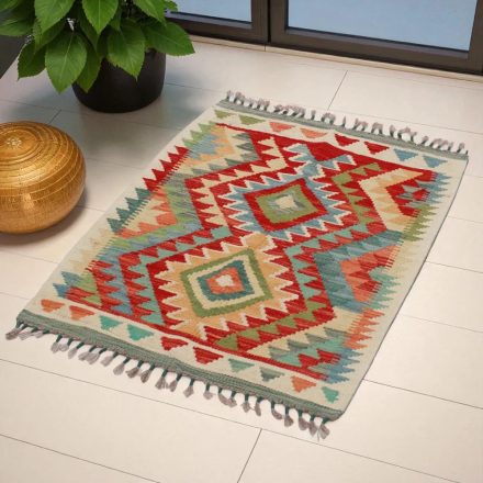 Preproga Kilim Chobi 95x70 ročno tkani afgan kilim iz volne