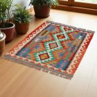 Etnična preproga kilim 126x88 ročno tkani afgan kilim