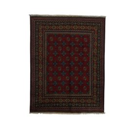 Orientalska preproga Aqcha Bukhara 152x193 ročno vozlana Afgan preproga