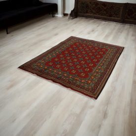 Orientalska preproga Aqcha Bukhara 150x196 ročno vozlana Afgan preproga