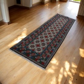 Orientalska tekači preproga Aqcha Bukhara 80x285 ročno vozlana Afgan preproga