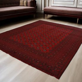 Orientalska preproga Aqcha Bukhara 251x335 ročno vozlana Afgan preproga