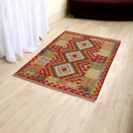 Ročno tkana Kilim 102x148 Maimana Kelim preproga