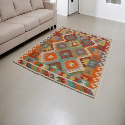 Ročno tkana Kilim 149x198 Maimana Kelim preproga