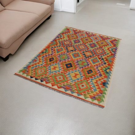 Volnena preproga Kilim Chobi 124x177 ročno tkani afgan kilim