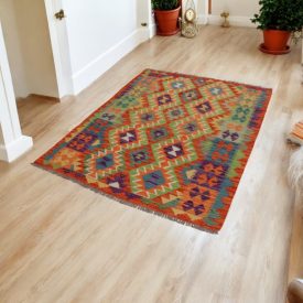 Ročno tkana Kilim 130x167 Maimana Kelim preproga