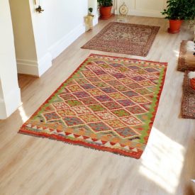 Chobi preproga Kilim 105x192 ročno tkana volna kelim