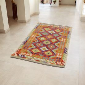   Afghan Kilim preproga Chobi 100x197 etnični ročno tkani Kilim