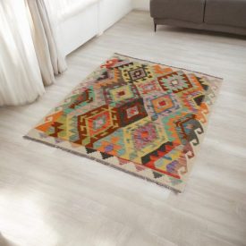 Kilim Chobi preproga 110x146 cm – etnični ročno tkan dizajn