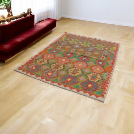 Chobi preproga Kilim 149x196 ročno tkana volna kelim