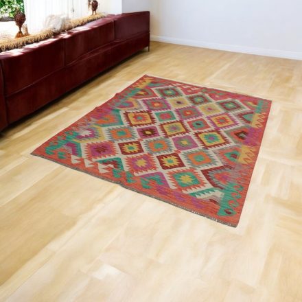 Volnena preproga Kilim Chobi 157x198 ročno tkani afgan kilim