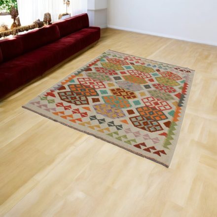 Chobi preproga Kilim 161x207 ročno tkana volna kelim