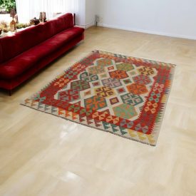 Etnična preproga Kilim Chobi 147x202 ročno tkana preproga