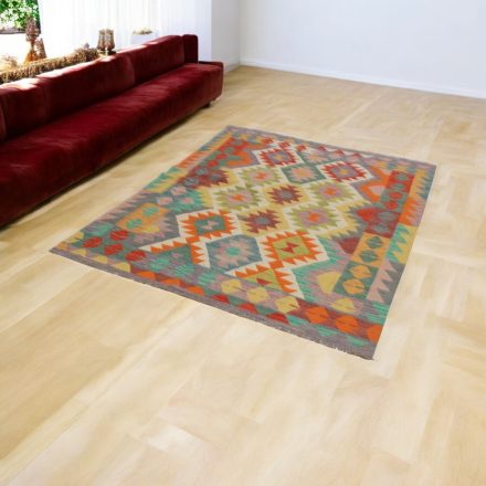 Volnena preproga Kilim Chobi 144x195 ročno tkani afgan kilim