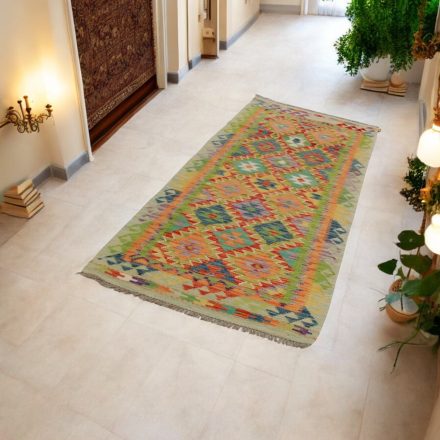 Etnična tekači preproga Kilim Chobi 87x240 ročno tkana preproga