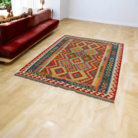   Preproga Kilim Chobi 159x195 Afganistanski ročno tkani kilim