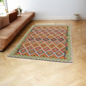   Afghan Kilim preproga Chobi 152x199 etnični ročno tkani Kilim