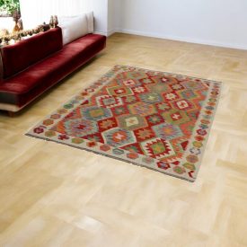Ročno tkana Kilim 154x198 Maimana Kelim preproga