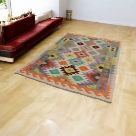   Volnena preproga Kilim Chobi 145x204 ročno tkani afgan kilim