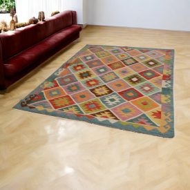 Volnena preproga Kilim Chobi 182x250 ročno tkani afgan kilim