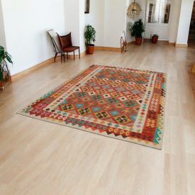   Volnena preproga Kilim Chobi 207x299 ročno tkani afgan kilim