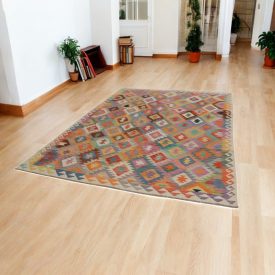 Afgan Kilim Chobi 201x304 cm – etnična ročno izdelana preproga iz afganistanske volne