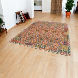 Ročno tkana Kilim Chobi 202x286 afgan volneni kilim