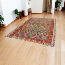 Etnična preproga Kilim Chobi 202x295 ročno tkana preproga