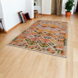   Volnena preproga Kilim Chobi 189x293 ročno tkani afgan kilim