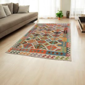 Volnena preproga Kilim Chobi 193x299 ročno tkani afgan kilim