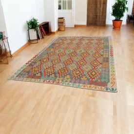 Ročno tkana Kilim Chobi 204x293 afgan volneni kilim