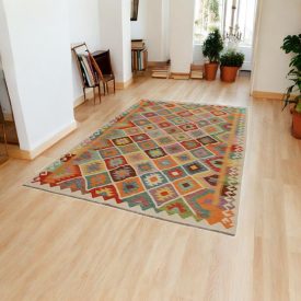 Chobi preproga Kilim 196x302 ročno tkana volna kelim