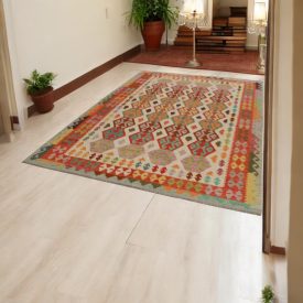 Ročno tkana Kilim 203x302 Maimana Kelim preproga