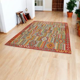 Ročno tkana Kilim 206x292 Maimana Kelim preproga