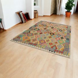 Afghan Kilim preproga Chobi 205x297 etnični ročno tkani Kilim