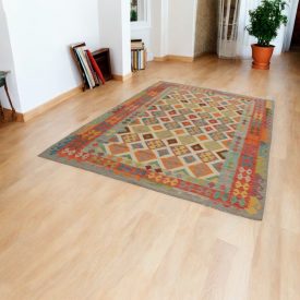 Maimana Kilim preproga 202x297 afgan ročno tkana Kilim