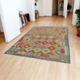   Volnena preproga Kilim Chobi 203x298 ročno tkani afgan kilim