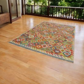 Ročno tkana Kilim 207x308 Maimana Kelim preproga