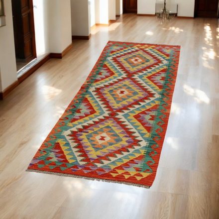 Ročno tkana tekači Kilim Chobi 66x205 afgan volneni kilim