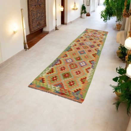 Etnična tekači preproga Kilim Chobi 85x384 ročno tkana preproga