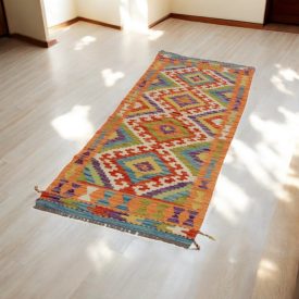 Afgan tekači Kilim Chobi 67x192 ročno tkana preproga Kilim