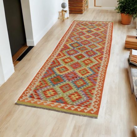 Etnična tekači preproga Kilim Chobi 84x296 ročno tkana preproga