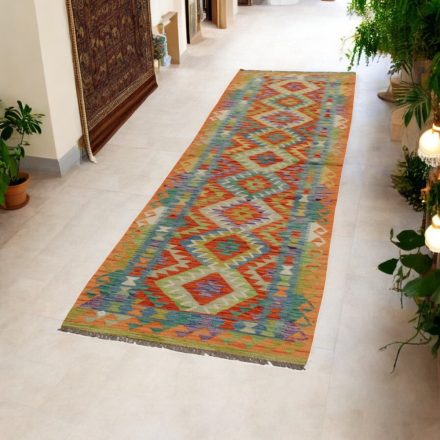Etnična tekači preproga Kilim Chobi 82x304 ročno tkana preproga