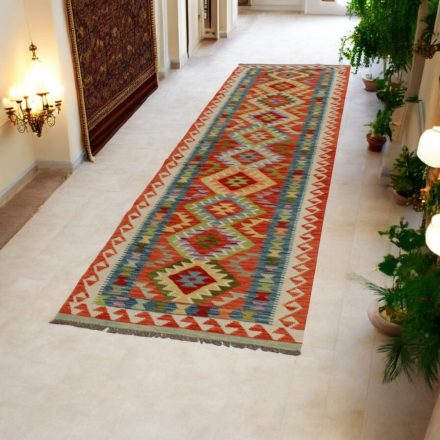 Ročno tkana tekači preproga Kilim 87x306 Maimana Kelim preproga